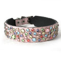 Light Pink Leather Dog Collar Size 16T S637
