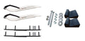 White XT Snowmobile Skis with 6" Round Bars Complete Kit V5089