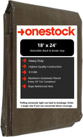 Brown/Black Heavy Duty Tarp, 8-9 Mil Thick, 18x24, Pack of 2 U6332
