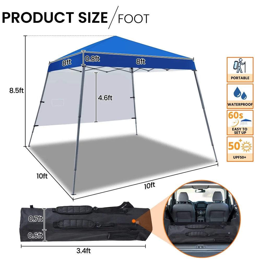 Blue Pop-Up Canopy with Backpack Bag E325