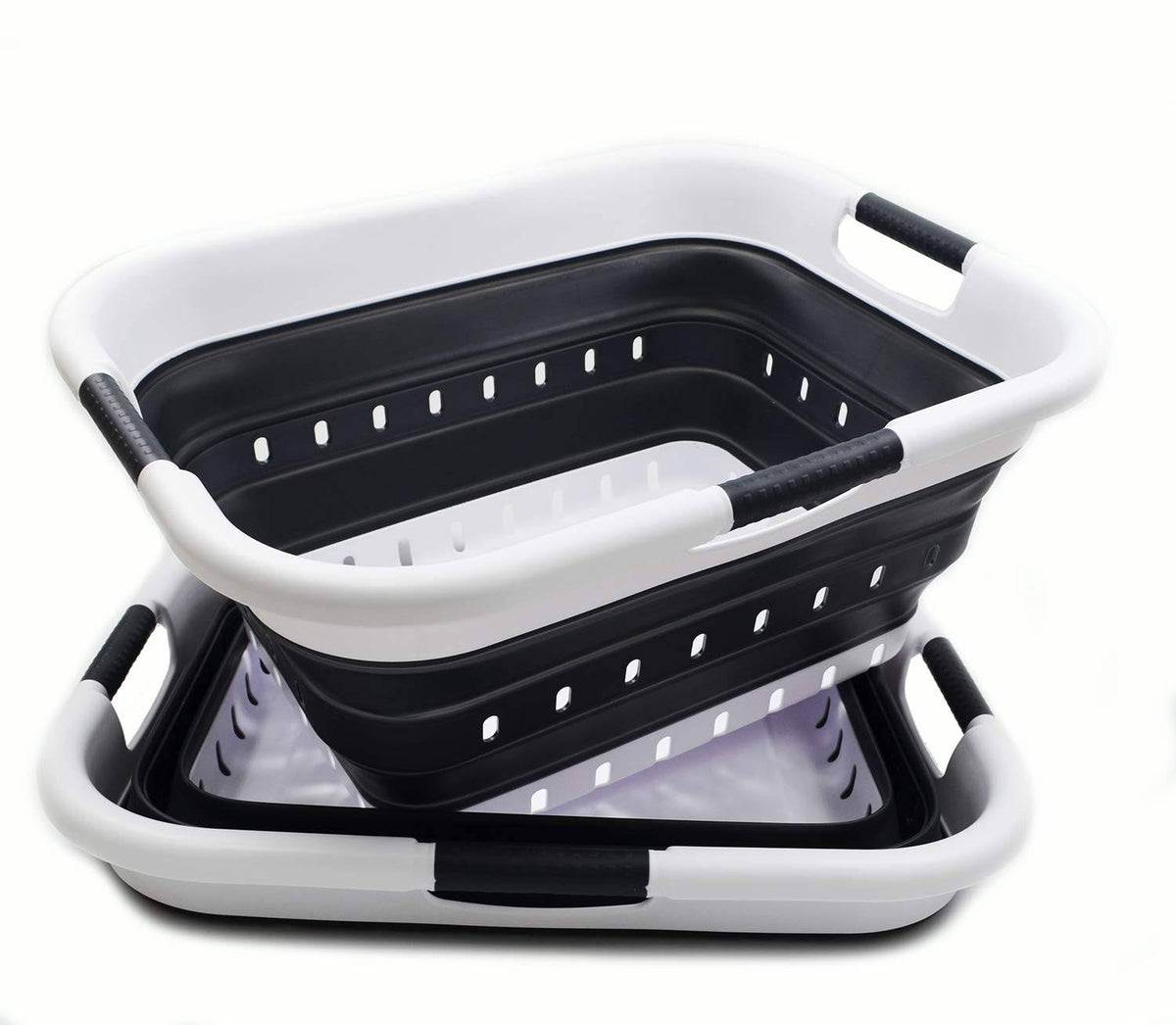 Collapsible Plastic Laundry Basket Set of 2 M634929